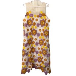 Hannah Banana Girls Size 12 Floral Crocheted Dress